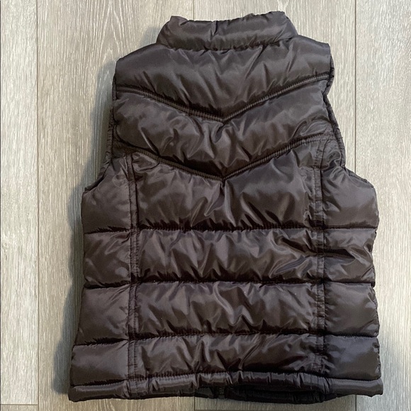 Old Navy Girls Size Small Brown Puffer Vest Puffy Warm Winter Solid Zipper Kids - Picture 3 of 6